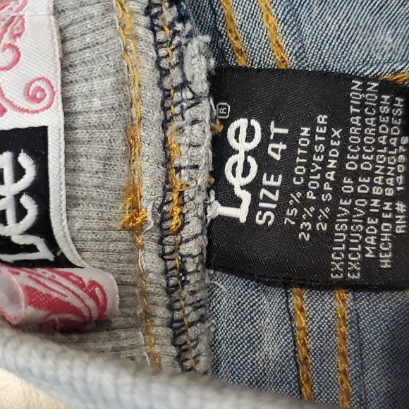 Girls Lee pull on dark wash jeans size 4T - Picture 3 of 5